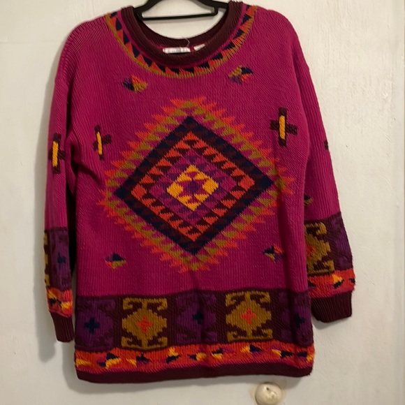 secrets sun prints hand knit sweater small - Picture 1 of 9